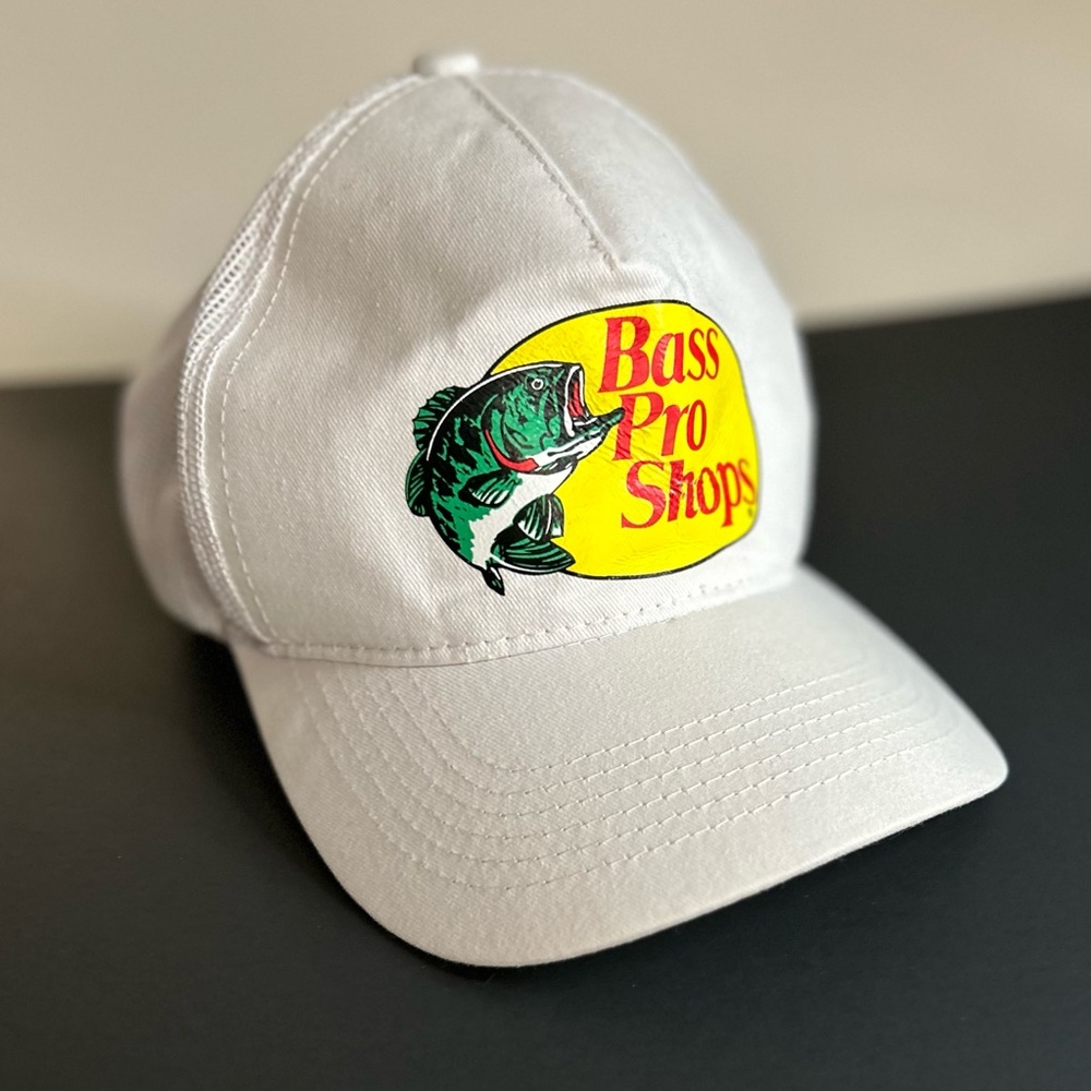 White, Bass Pro Shop Mesh Hat